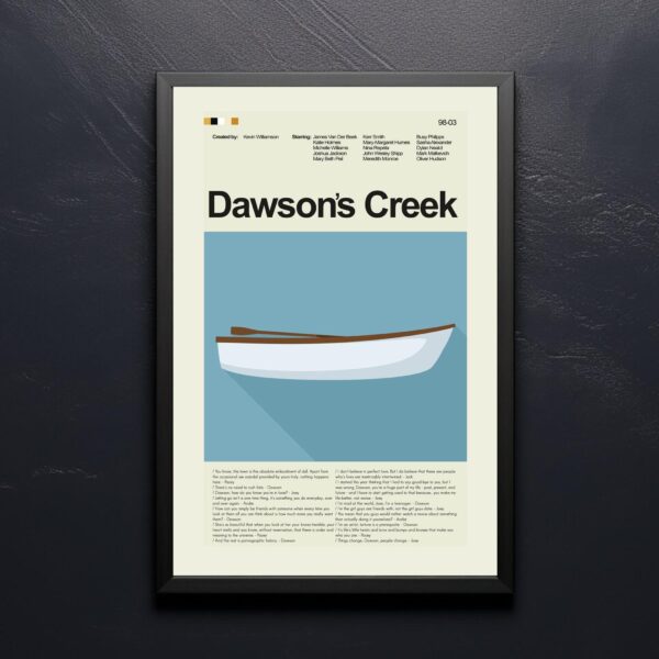 Mid-century modern poster featuring Dawson's Creek series finale extended cut