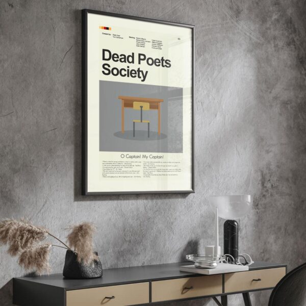 Dead Poets Society mid-century modern movie poster design