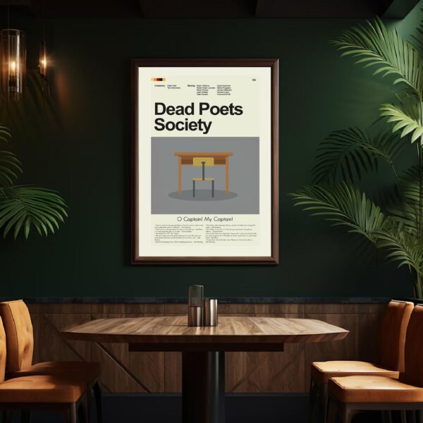 Dead Poets Society mid-century modern movie poster design