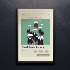 Dead Poets Society mid-century modern vintage movie poster design