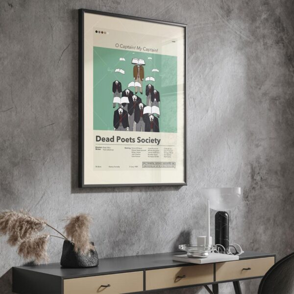 Dead Poets Society mid-century modern vintage movie poster design