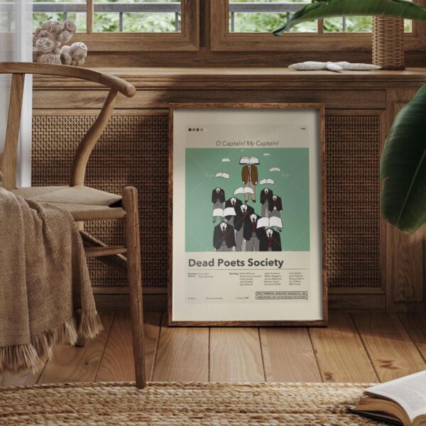 Dead Poets Society mid-century modern vintage movie poster design