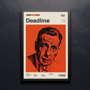 Mid-century modern Deadline movie poster with vintage design and bold colors