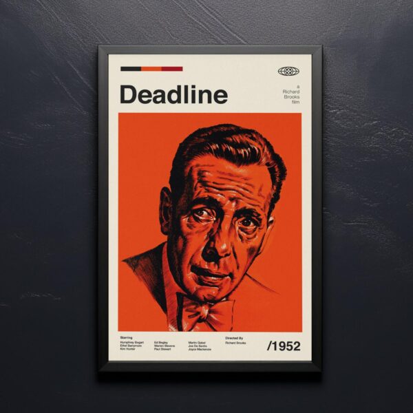 Mid-century modern Deadline movie poster with vintage design and bold colors