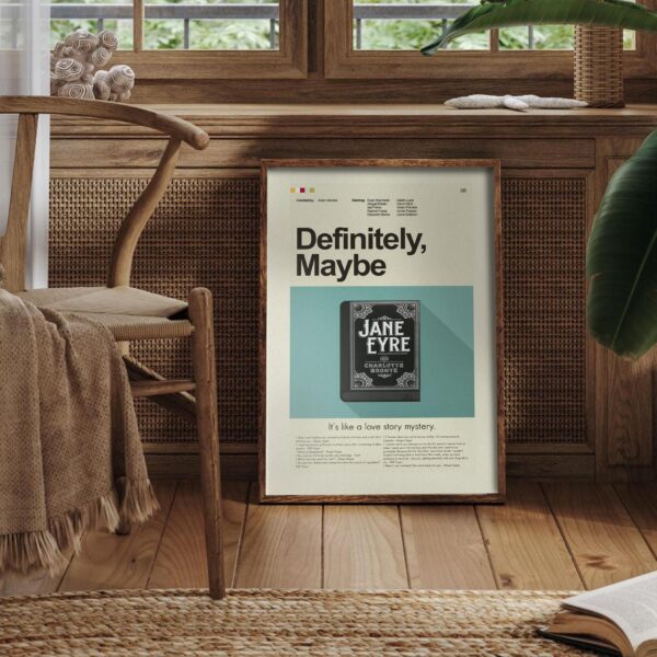 Definitely, Maybe movie poster in mid-century modern style design