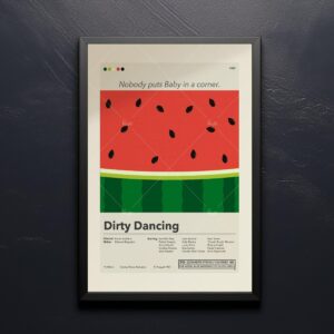 Mid-century modern graphic design poster of Dirty Dancing movie