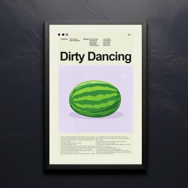 Mid-century modern style Dirty Dancing movie poster with vintage design