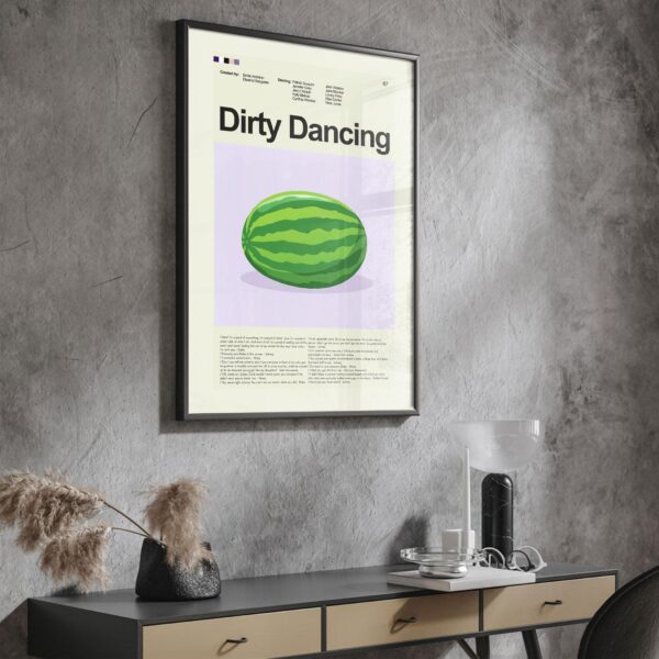 Mid-century modern style Dirty Dancing movie poster with vintage design
