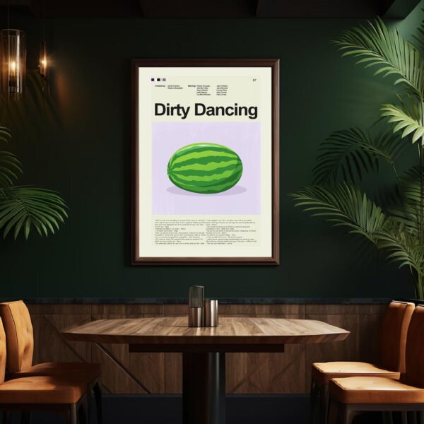 Mid-century modern style Dirty Dancing movie poster with vintage design