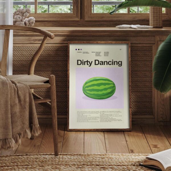 Mid-century modern style Dirty Dancing movie poster with vintage design