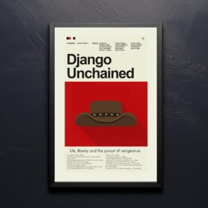 Mid-century modern Django Unchained movie poster with graphic design