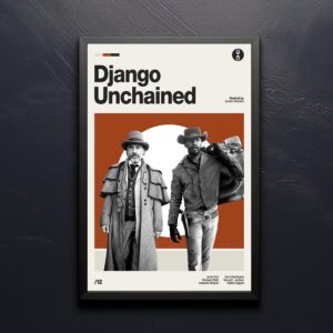 Django Unchained movie poster, mid-century inspired artwork