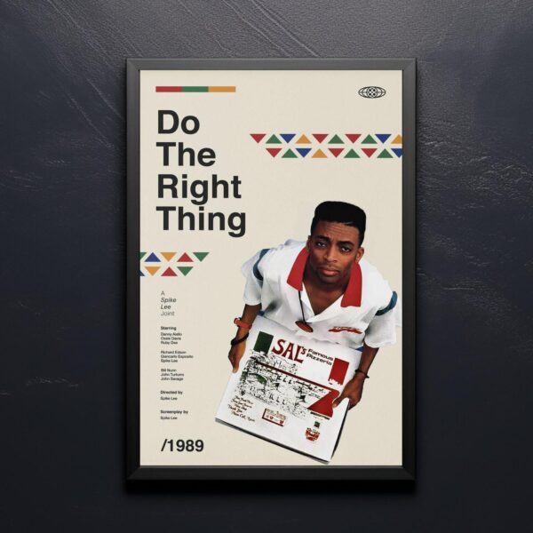 Mid-century modern poster design of Do the Right Thing movie poster