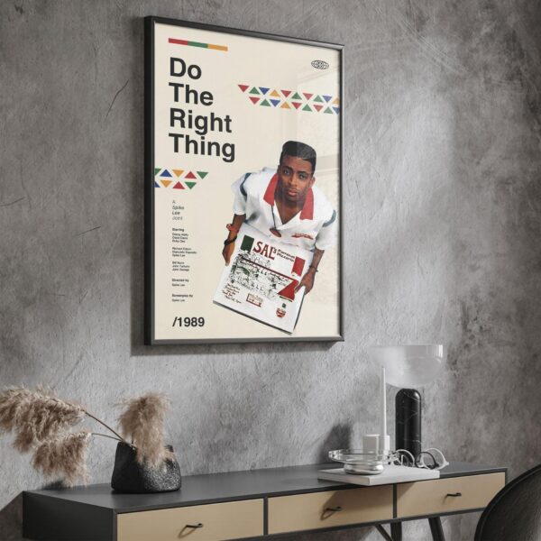 Mid-century modern poster design of Do the Right Thing movie poster