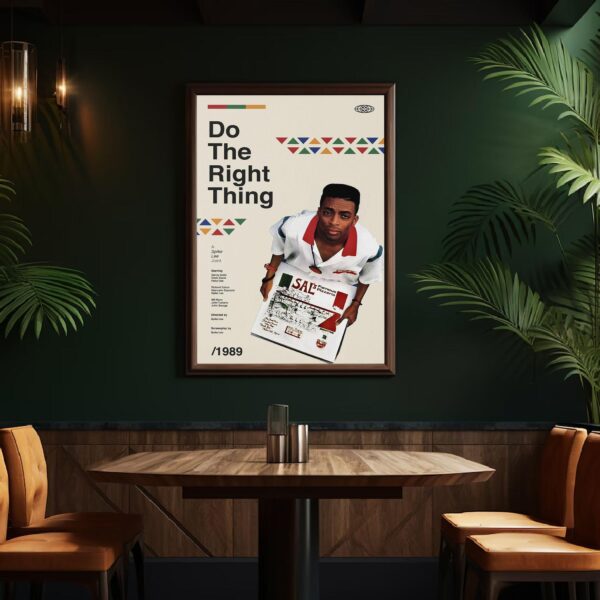 Mid-century modern poster design of Do the Right Thing movie poster