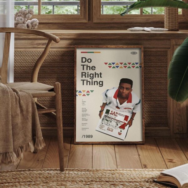 Mid-century modern poster design of Do the Right Thing movie poster