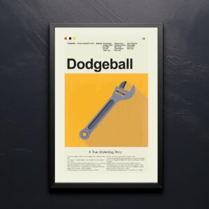 Mid-century modern style DodgeBall movie poster with retro design elements