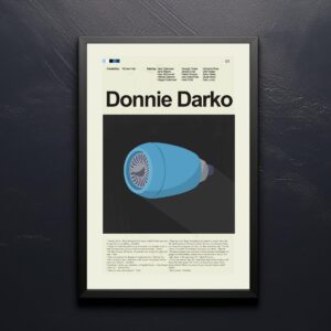 Donnie Darko movie poster in mid-century modern style from mid 20th century
