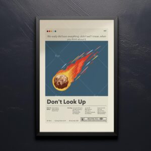 Mid-century modern style Don't Look Up movie poster print