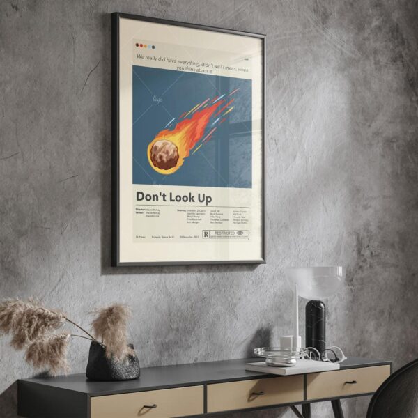 Mid-century modern style Don't Look Up movie poster print
