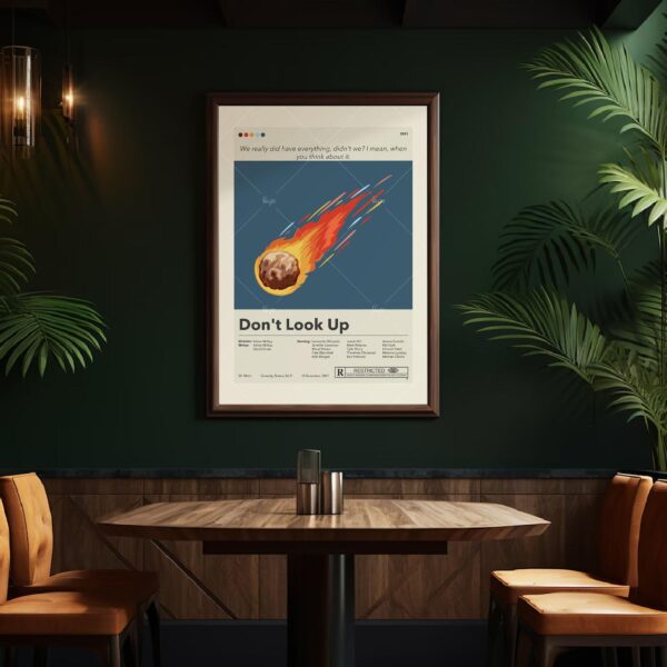 Mid-century modern style Don't Look Up movie poster print