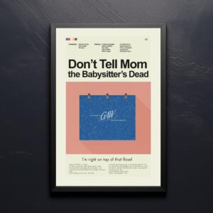 Mid-century modern poster of Don't Tell Mom the Babysitter's Dead movie art