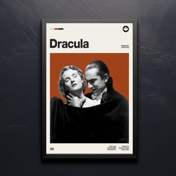 Dracula Movie Poster - mid-century vintage print retro artwork
