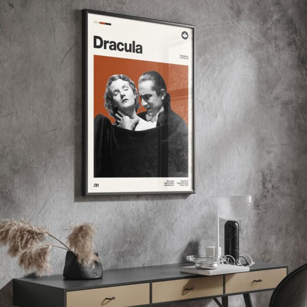 Dracula Movie Poster - mid-century vintage print retro artwork