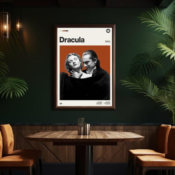 Dracula Movie Poster - mid-century vintage print retro artwork