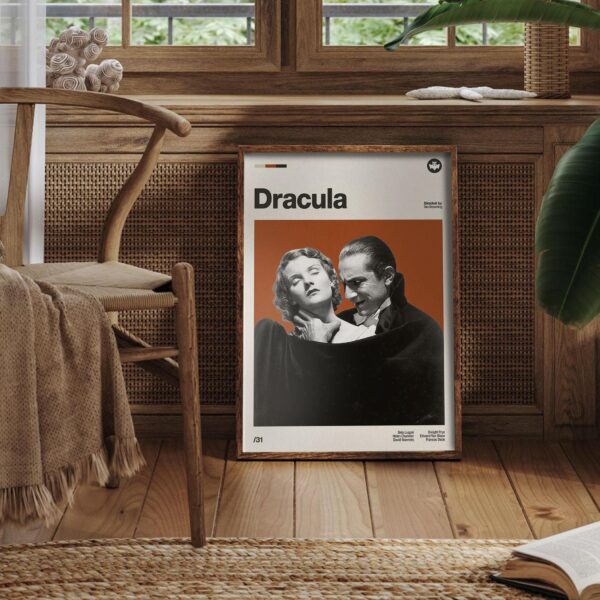 Dracula Movie Poster - mid-century vintage print retro artwork