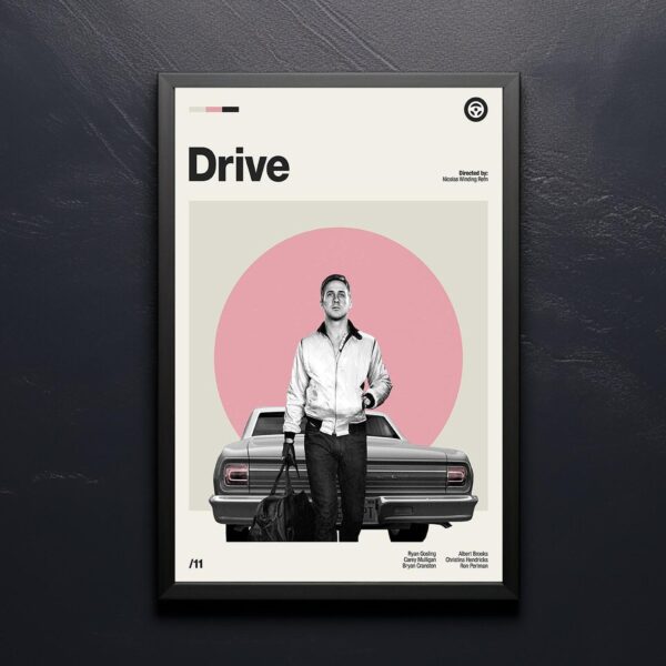 Drive Movie Poster - Mid-century poster design retro artwork