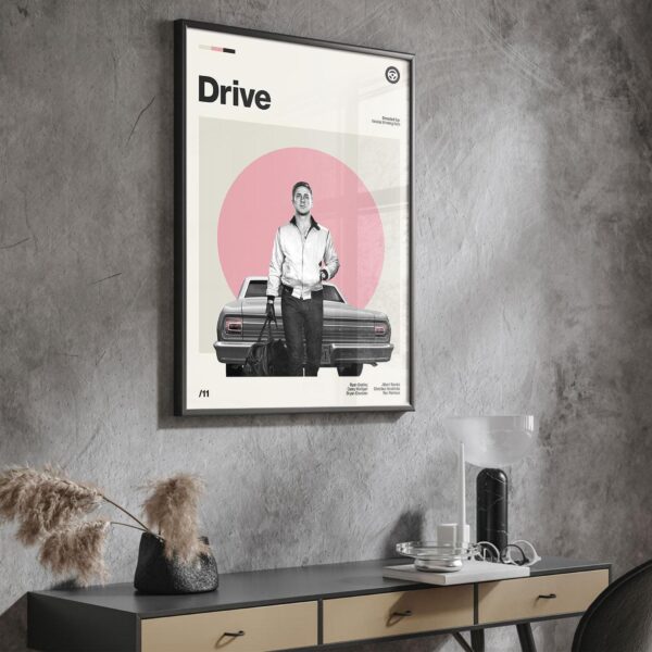 Drive Movie Poster - Mid-century poster design retro artwork