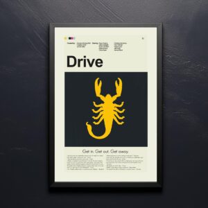 Mid-century modern Drive movie poster with vintage design and typography