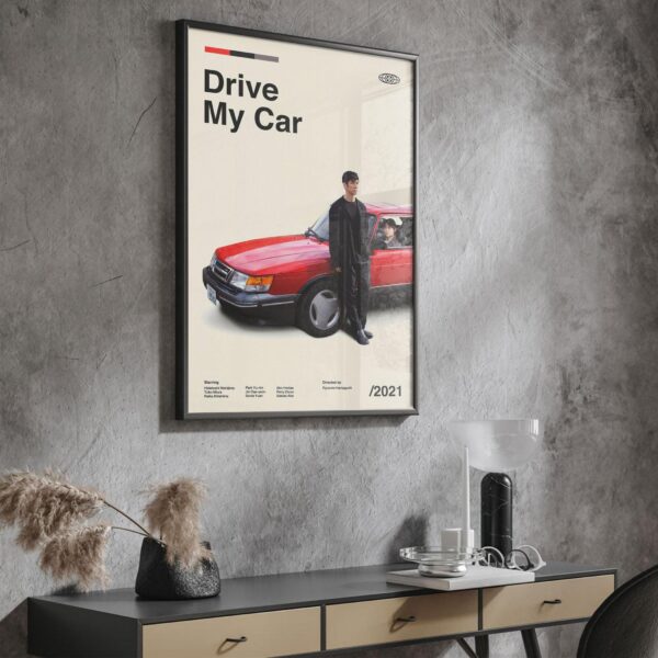 Drive My Car movie poster - mid-century retro wall art