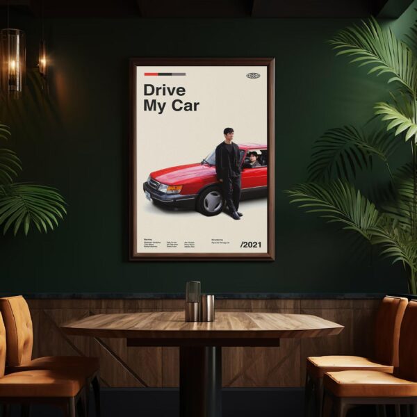 Drive My Car movie poster - mid-century retro wall art