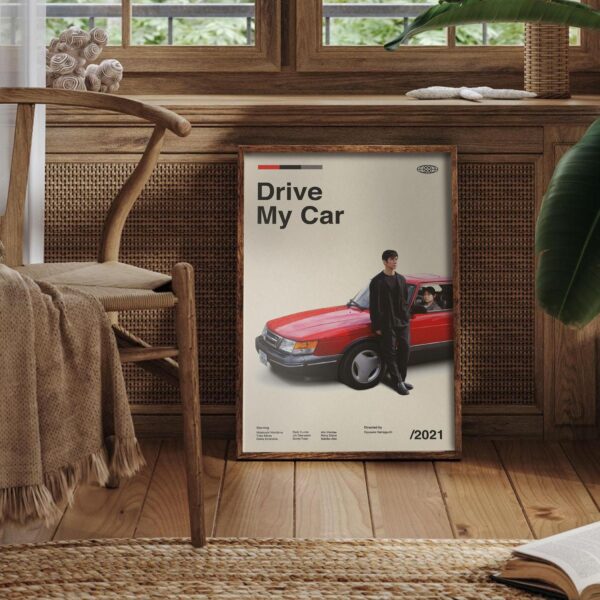 Drive My Car movie poster - mid-century retro wall art