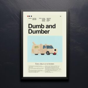 Mid-century modern style poster of Dumb and Dumber movie
