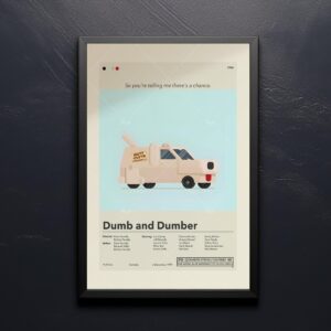 Vintage mid-century modern Dumb and Dumber movie poster artwork