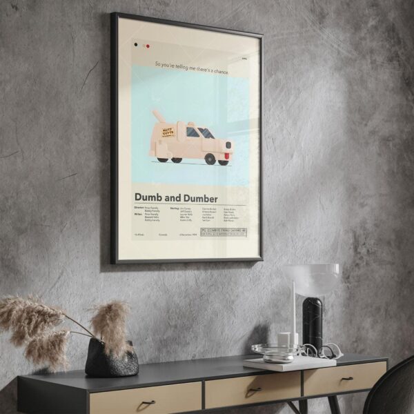 Vintage mid-century modern Dumb and Dumber movie poster artwork