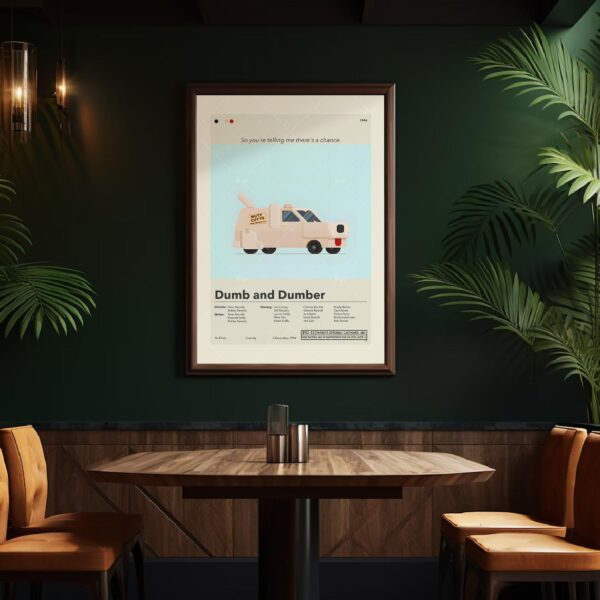 Vintage mid-century modern Dumb and Dumber movie poster artwork