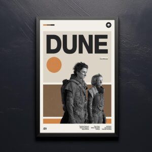 Dune Movie Poster - Mid-Century Inspired Retro Artwork