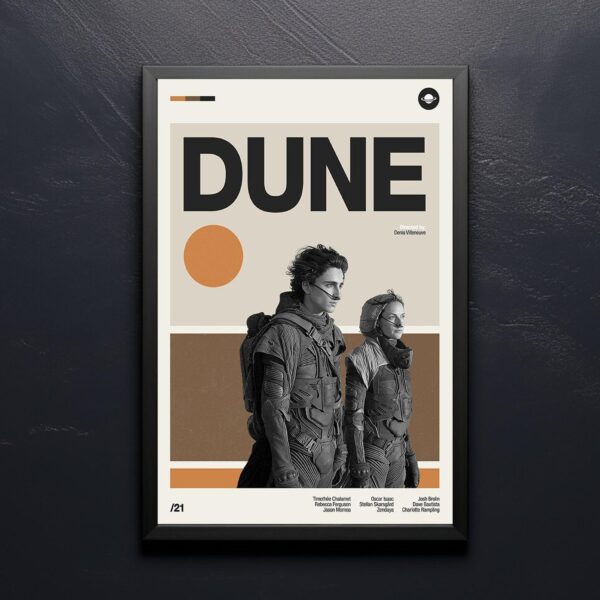 Dune Movie Poster - Mid-Century Inspired Retro Artwork