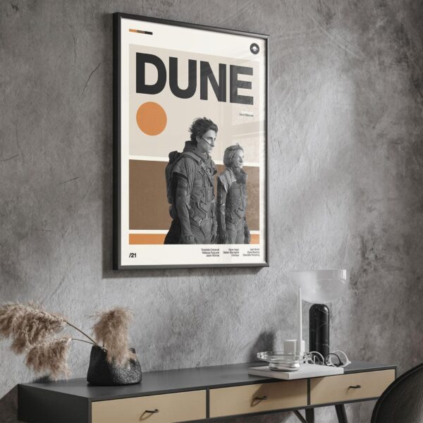 Dune Movie Poster - Mid-Century Inspired Retro Artwork