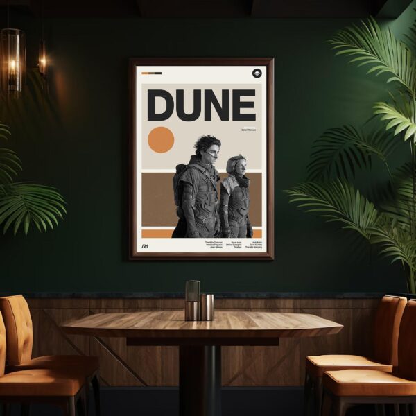 Dune Movie Poster - Mid-Century Inspired Retro Artwork