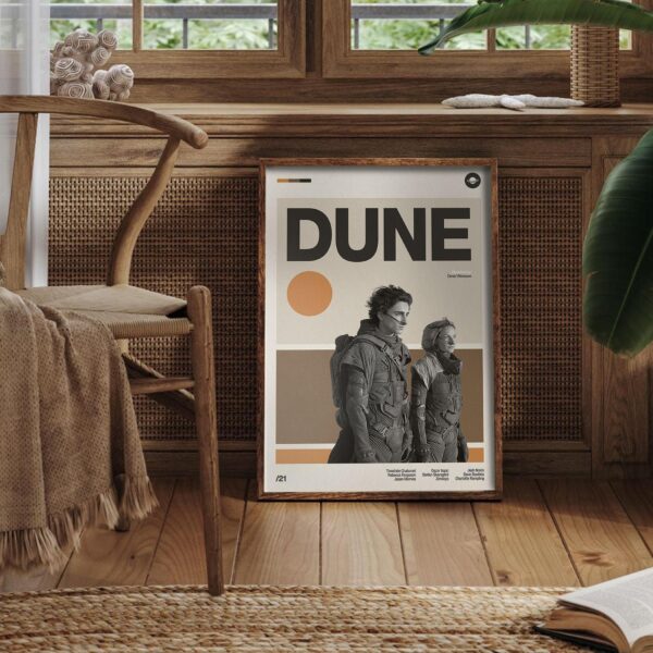 Dune Movie Poster - Mid-Century Inspired Retro Artwork