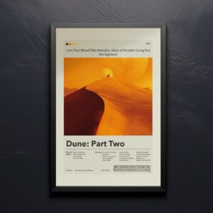 Dune: Part Two movie poster in 20th century mid-century modern style