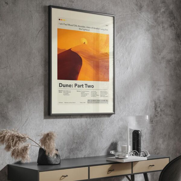 Dune: Part Two movie poster in 20th century mid-century modern style