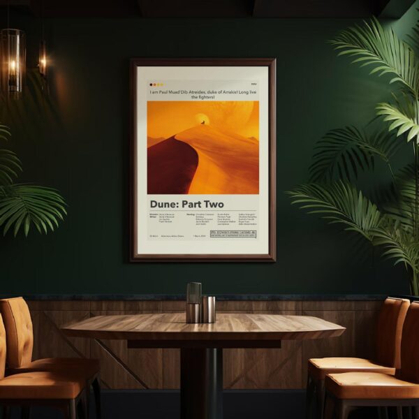 Dune: Part Two movie poster in 20th century mid-century modern style