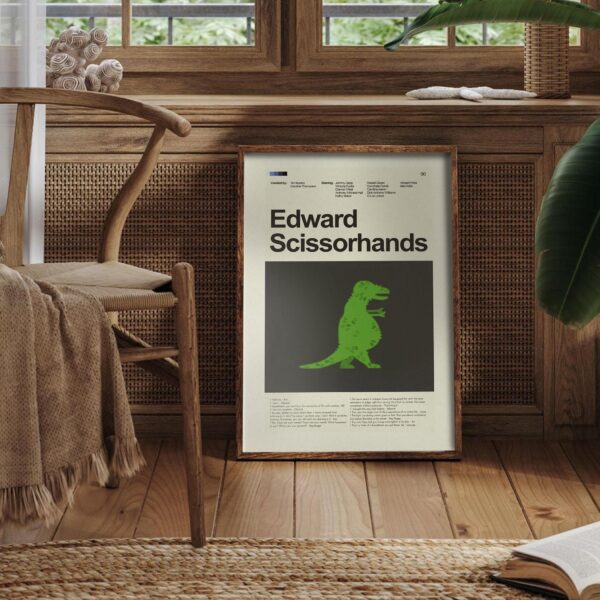 Edward Scissorhands vintage mid-century modern movie poster art