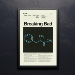 El Camino Breaking Bad movie poster with mid-century modern 20th century art style